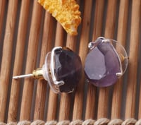 اقراط حجر جشمت (Amethyst) فضة عيار 925