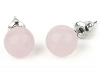 اقراط حجر روز كوارتز ( Rose Quartz )