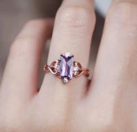 خاتم حجر جشمت ( Amethyst ) فضة عيار 925