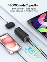 بطارية راف باور بسعة 14000 ملي امبير بقوة 30 واط ب...