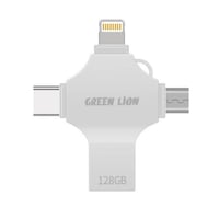 فلاش درايف نقل البيانات 4 في 1, 128GB - سيلفر Gree...
