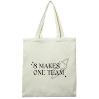 شنطة قماشية Tote bag بطباعة ايتيز Ateez وعبارة 8 m...