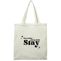 شنطة قماشية Tote bag بطباعة ستراي كيدز وعبارة You...