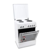 فرن كهرباء يوجين 60x60 سم ,4 شعلات, أبيض