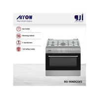 أرو موقد غاز تركي 5 شعلات 90×60 سم - ستانلس ستيل