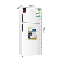 ثلاجة ارورا بابين 14 قدم بخار فضي فاتح