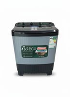 غساله حوضين دبليو بوكس 10 كيلو فضي مع اسود