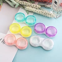 علبة عدسات بغطاء شفاف - ألوان مختلفة