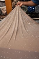 قطعة سترتش مشغول بالكرستال ( لون بيج )