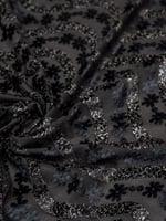 مخمل شيفون على سترتش بلمعه ذهبيه