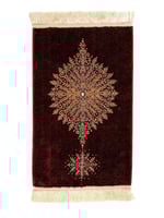 طقم شرشف صلاة مربع ( بيج ) مع سجادة