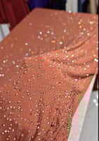 قطعة سترتش مشغول بالكرستال ( لون طوبي )