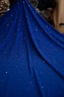 قطعة سترتش مشغول بالكرستال ( لون ازرق ملكي )