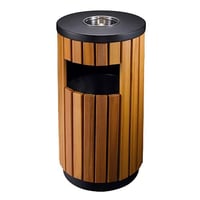 سلة مهملات رماد/ قمامة مصنوعة من خشب دائم مع بطانة...