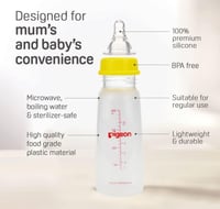 رضاعة بلاستيكية برقبة رفيعة وغطاء أبيض بيجون - 200...