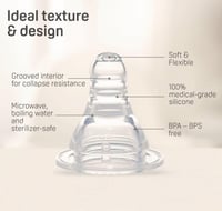 حلمة تمعجية سيليكون برقبة رفيعة بيجون قطعة واحدة (...