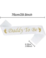 وشاح للأم والاب ابيض وذهبي لحفل كشف جنس الجنين