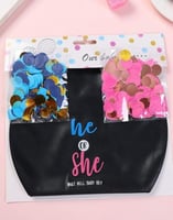 بالون أسود وقصاصات لحفل كشف جنس الجنين