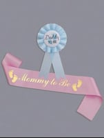 وشاح للام وبروش للاب لحفل كشف الجنين