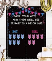 لوحة تصويت لحفل كشف جنس الجنين