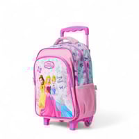 شنطة ترولي مدرسية بتصميم اميرات لون وردي مقاس 13 ا...