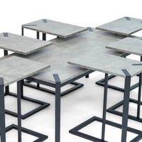 طقم طاولات مصنوع من المعدن والخشب بتصميم مميز بالل...