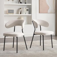 كرسي مفرد قماش بأرجل معدن باللون اوف وايت مقاس 80x...