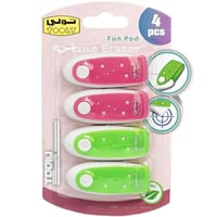 محاية بتصميم فريد من تولى بالوان متعددة - 4 حبات