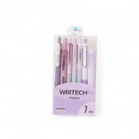 طقم أقلام جل وهايلايتر بنفسجي وأسود رايتك– 7 قطع