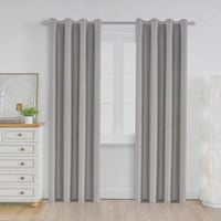 ستارة قماش بتصميم عصري باللون الرمادي مقاس 140x260...