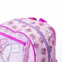 شنطة ظهر مدرسية بتصميم كرتوني لون وردي مقاس 13 انش