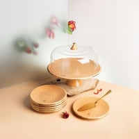 طقم تقديم الكيك 9 قطع بتصميم انيق من روزيت لون برت...