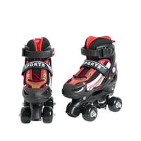 حذاء تزلج جلد بعجلات للاطفال بتصميم مميز لون اسود...