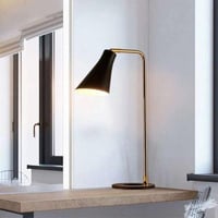 اباجورة طاولة بتصميم مودرن لون اسود وذهبي