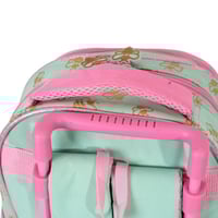 شنطة مدرسية ترولي سارة و الدب مع مقلمة لون وردي و...