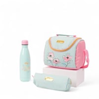 مجموعة شنطة ظهر مدرسية بوز تيفاني ذهبي 4 في 1 بتصم...