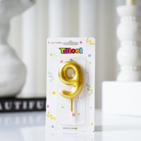 شمعه حفلات واعياد ميلاد على شكل رقم لون ذهبي- قطعه...