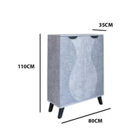 دولاب أحذية بتصميم هندسي للمدخل – لون رمادي