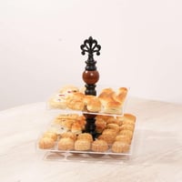 ستاند تقديم الحلوي 2 دور بتصميم مميز لون الاسود مق...