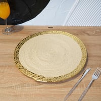 لباد صحون خسف بتصميم مميز لون بيج وذهبي مقاس 40 سم