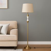 اباجورة ستاند بتصميم عصري باللون ابيض x بنى