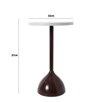 طاولة خدمة جانبية خشب بقاعدة معدن باللون البني مقا...