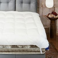 لباد مرتبة مايكروفايبر لون أبيض مقاس 200x200x8 سم