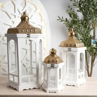 طقم فوانيس ديكور رمضان من الزجاج الشفاف – 3 قطع بت...