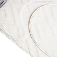 طقم دعاسة حمام بتصميم عصري باللون الابيض - 3 حبة