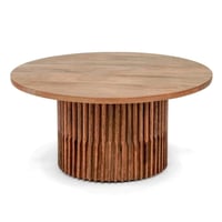 طقم طاولات مصنوع من الخشب بتصميم مميز باللون البنى