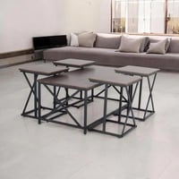 طقم طاولات قهوة متداخلة 5 قطع تصميم عصري وعملية لا...