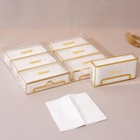 علبة مناديل بعبارة (شرفتونا) لون ذهبي 6 حبة - رمضا...