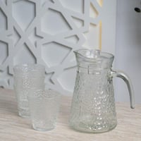 طقم جك قزاز شفاف مع 4 أكواب