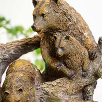 نافورة مياة بتصميم دببة لون بني مقاس 70x54x38 سم